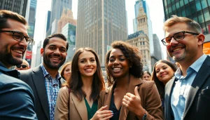Dynamic scene of job seekers networking in New York City while pursuing jobs new york.