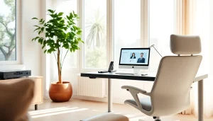 Enhance your home communication with this vibrant VoIP setup in a professional office.