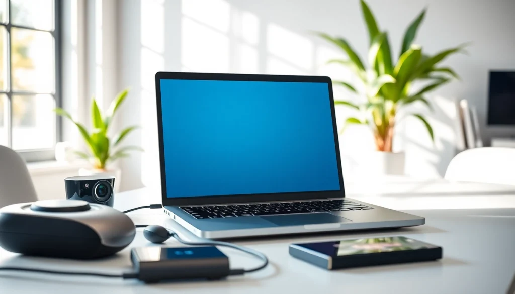 Engaging technology workspace highlighting advanced gadgets and modern design.