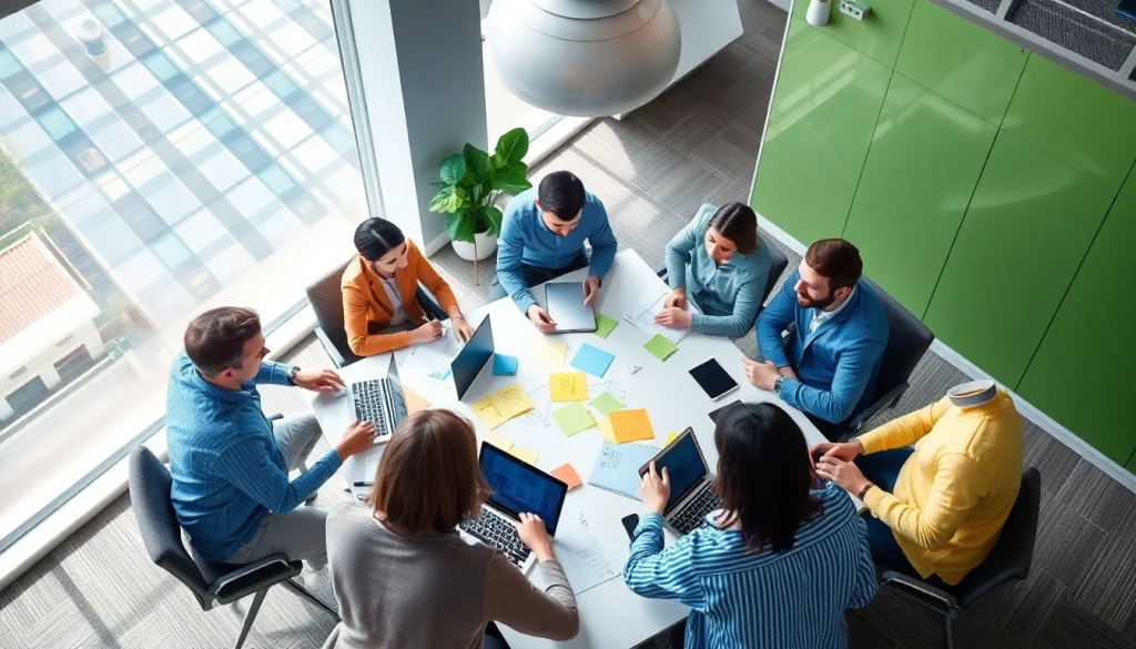 Crafting innovative strategies at https://boost-social-media.com, showcasing a collaborative marketing meeting.