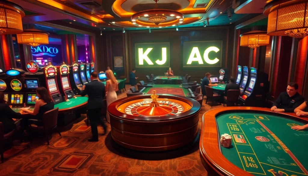 "Experience the thrill of KJC AC where players engage in lively blackjack and roulette games."