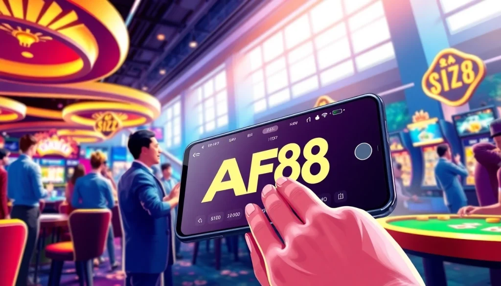 Experience the excitement of AF88 with diverse games in a vibrant casino setting.