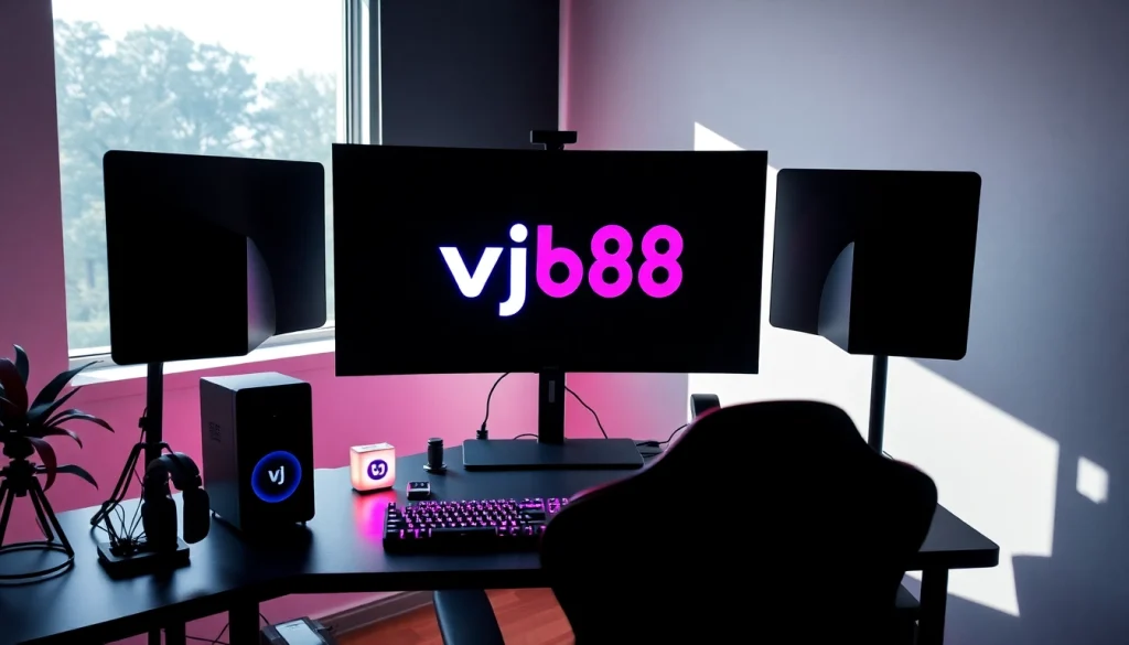 Engaging vj88 gaming setup showcasing modern peripherals and vibrant lighting.