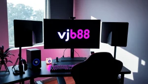 Engaging vj88 gaming setup showcasing modern peripherals and vibrant lighting.