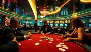 Experience the thrill of betting on the XX88 Boats with upscale poker tables and lively players, immersed in the casino ambiance.
