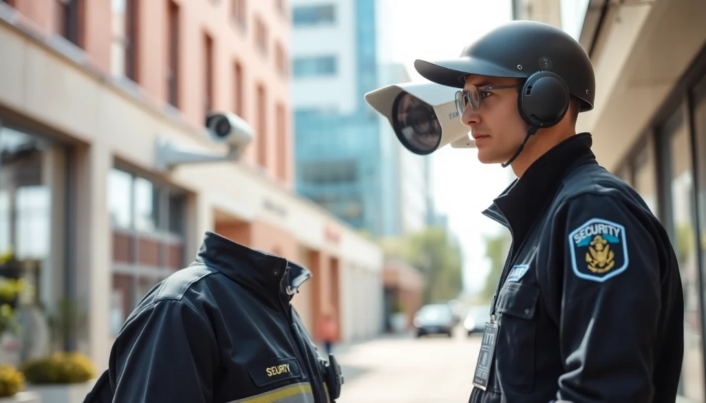 Security Services Fredericksburg showcasing a professional guard monitoring the area with advanced equipment.