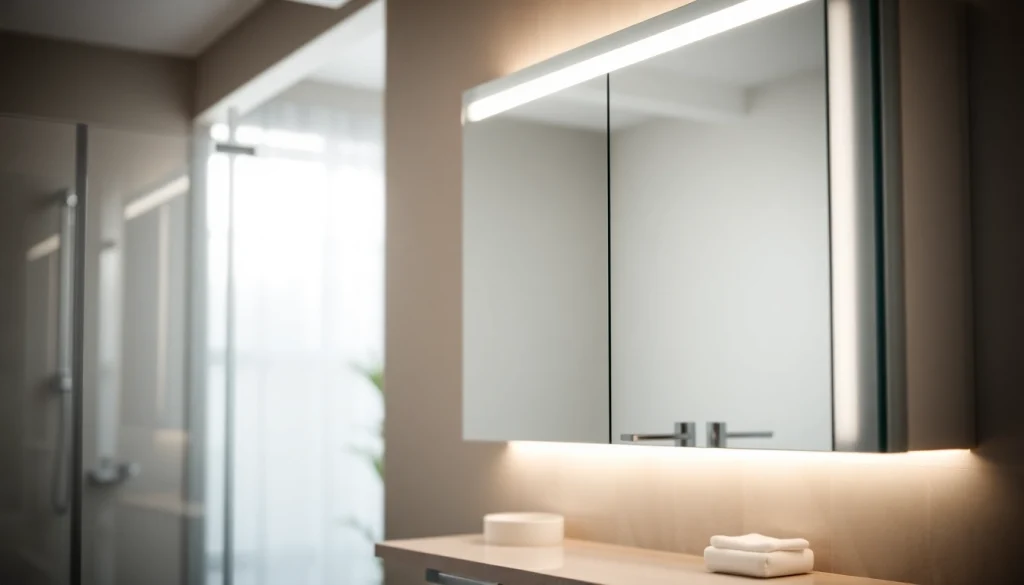 Entdecken Sie den eleganten sonni Spiegelschrank mit integrierter Beleuchtung in modernem Badezimmerdesign.