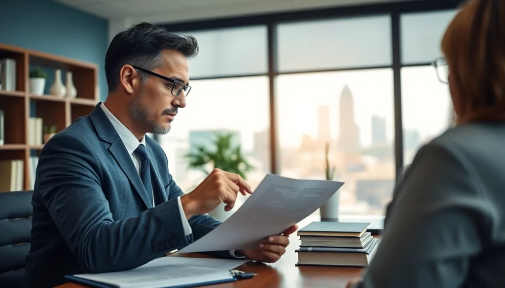 Consulting session with Atlanta real estate attorney https://www.atlantarealestateattorney.com in modern office.