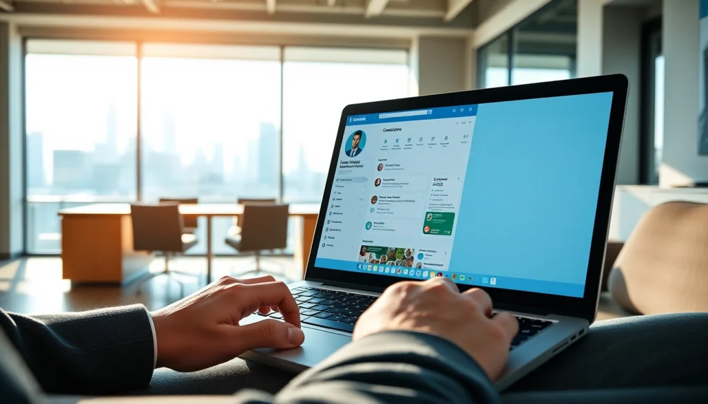 Boost your networking with LinkedIn Profile Rental showcased on a modern office laptop screen.