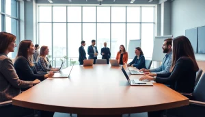 Enhance understanding of https://valuesfirst.com with a vibrant business meeting in a modern office.