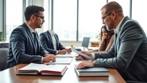 Engaging consultation at https://www.steinhardtlawfirm.com with a lawyer and clients in a professional office.