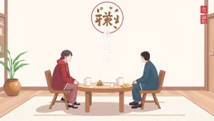 リモート家庭教師が生徒に教えている、明るい教室での親しみやすいシーン。