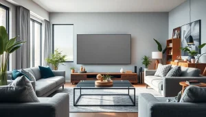 Showcase the advanced features of TV88 in a stylish living room setup.