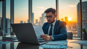 Engaging crypto fractional CFO analyzing financial data to enhance client strategies.