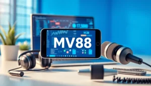 MV88 app interface on smartphone highlighting secure transactions and user-friendly design.