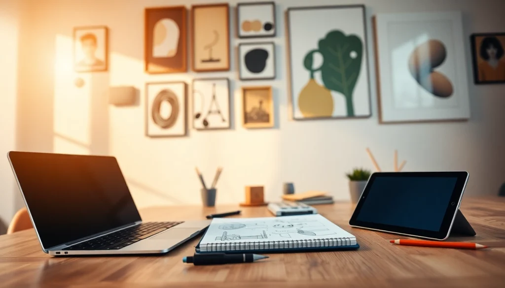 Design workspace showcasing creative tools at https://uu88.how/ for innovative web solutions.