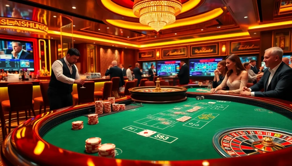 Experience high-stakes gaming at the s8 blackjack table with vibrant casino elements.