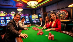 Experience the excitement of U888BET gaming with a vibrant poker table and dynamic casino atmosphere.