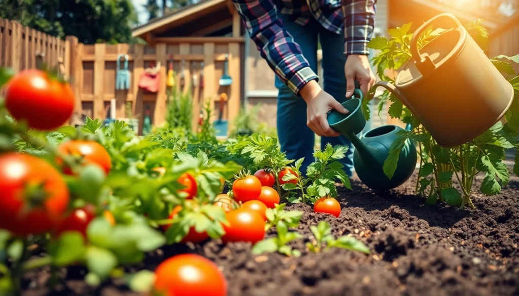 Gardening tips with a professional gardener working in a flourishing vegetable garden.