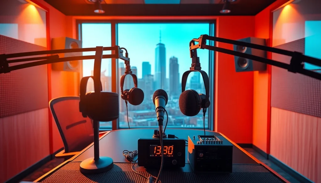 Engaging broadcast from hometownstation.com featuring a lively host in a modern radio studio.