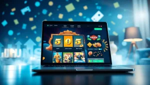 Showcase online gaming experience of the best online casinos in Canada with vibrant interface and engaging visuals.