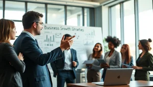 Engaging business coach Los Angeles guiding a team in a collaborative strategy session.