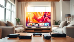 Experience vibrant IPTV streaming options from https://bosstv.ca in a modern living room setting.