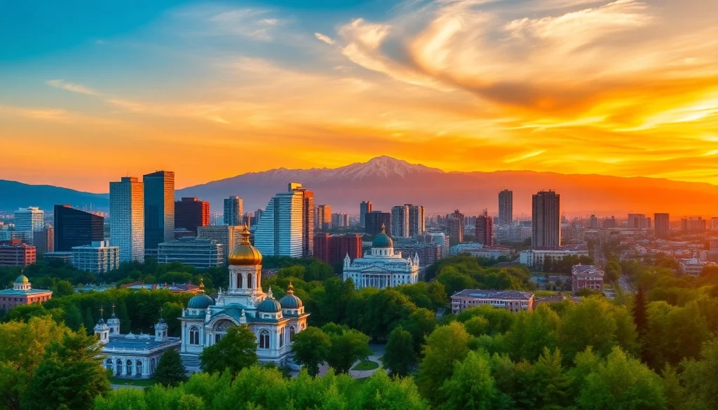 Experience the vibrant skyline of Almaty, featuring https://albmaftoh.com among historic landmarks and mountains.