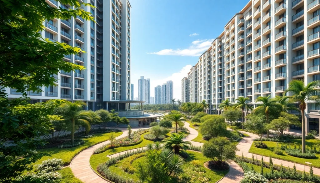 Showcasing the luxurious Tampines EC development amidst a vibrant neighborhood setting.