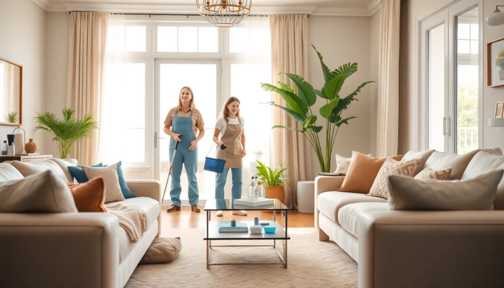 Enhance your space with a professional cleaning service transforming a living room.