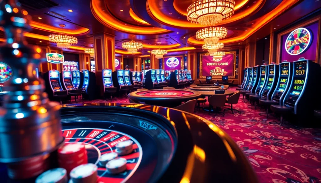 Players enjoying an exhilarating game experience at XN 88 casino with vibrant tables and slot machines.