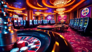 Players enjoying an exhilarating game experience at XN 88 casino with vibrant tables and slot machines.