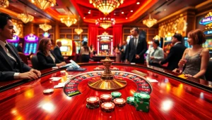 Experience luxurious gaming with say88 at a vibrant casino roulette table.