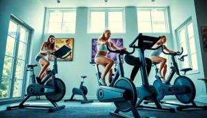 High-quality exercise bikes by an exercise bike manufacturer in a bright home gym setting.