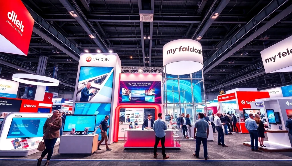 Engage clients at a vibrant trade show booth with interactive elements and dynamic graphics.