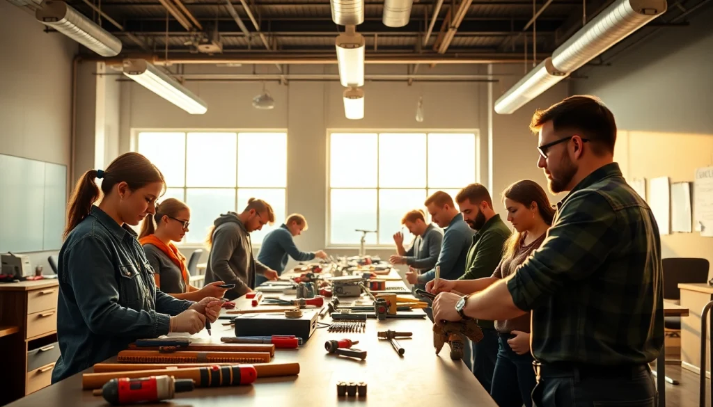 Engaged students in a Trade School In Tennessee classroom demonstrating hands-on skills.