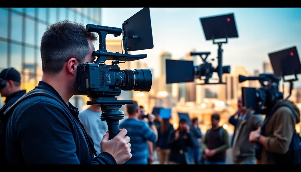 Highlighting the creative process at a Video Production Company Calgary, with a dynamic filming scene.