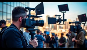 Highlighting the creative process at a Video Production Company Calgary, with a dynamic filming scene.