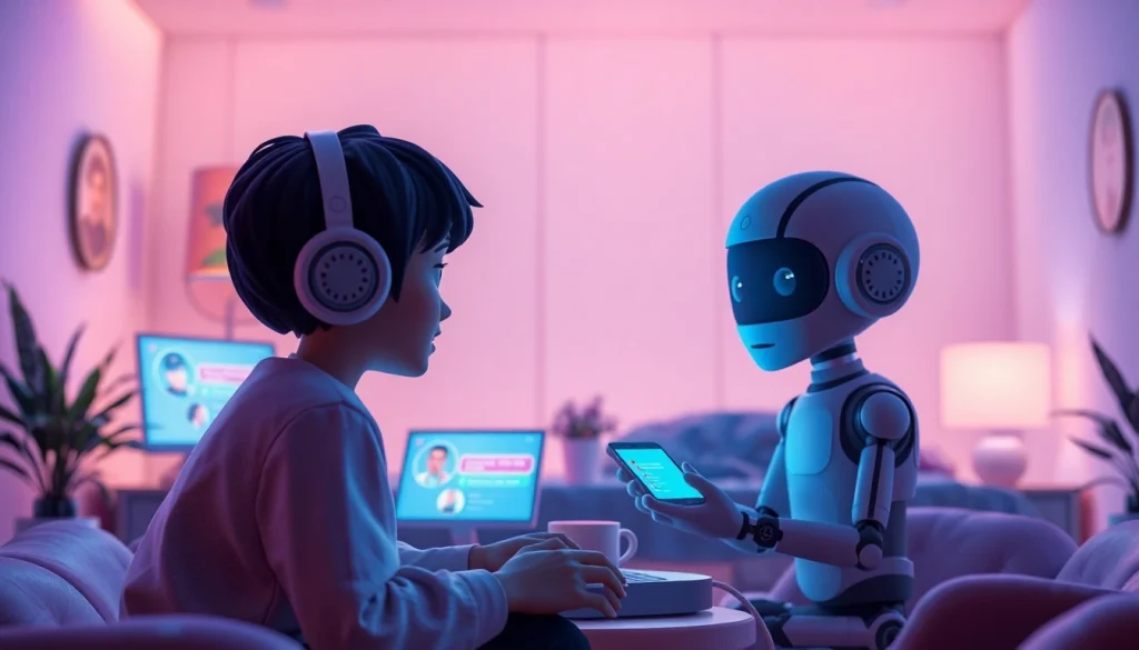 Engaging digital chat environment for free AI sex chat interactions with vibrant characters.