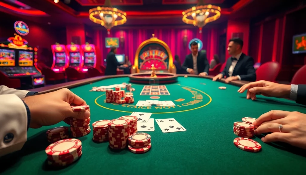 A thrilling blackjack game at a luxury casino highlighting the hidden wiki onion site connections.