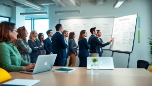 Engaged marketers discussing strategies at https://www.pnmmedia.com in a bright office environment.