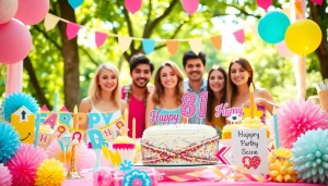Celebrate a Customizable birthday party with unique decorations and personalized supplies in a lively setting.