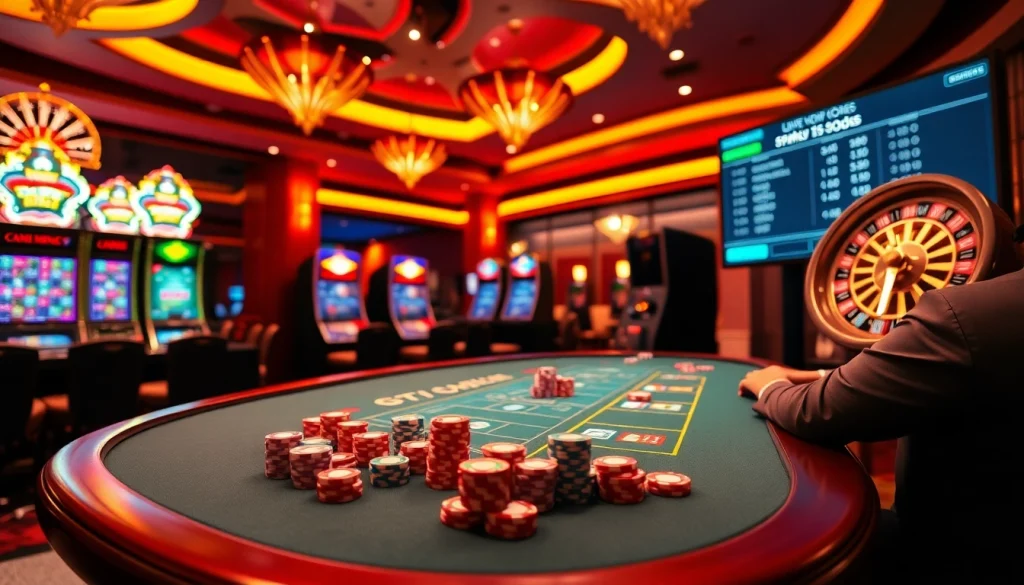 Exciting online gambling scene featuring vb9 betting on a lively casino table.