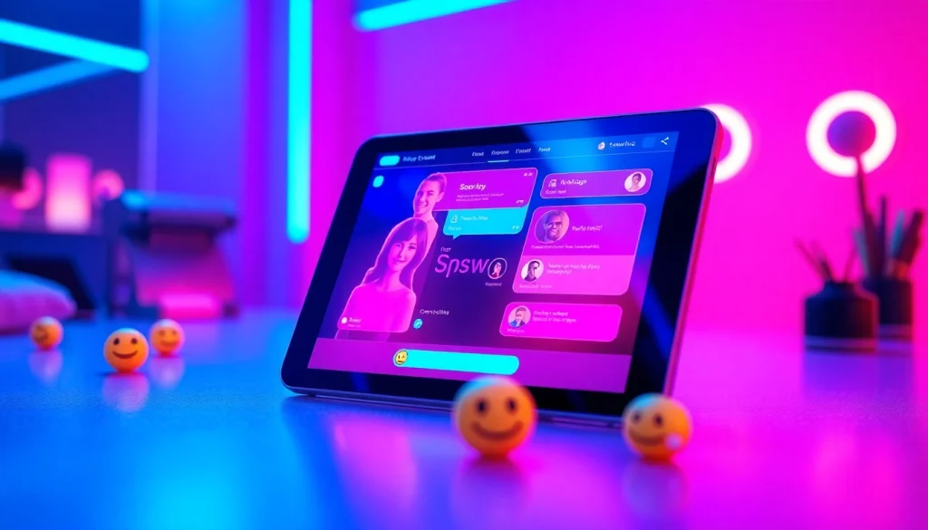 Engaging visual of a futuristic NSFW AI chat platform showcasing interactive avatars and vibrant interface.