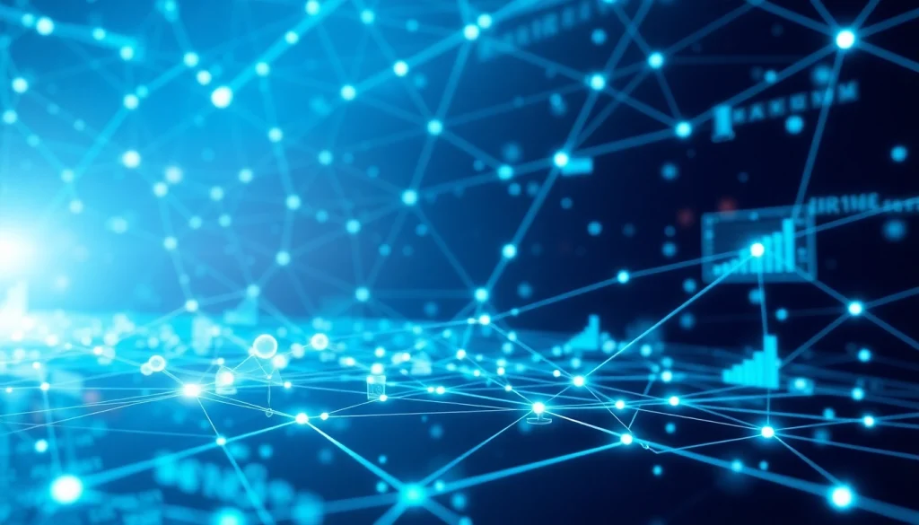 avral.net의 온라인 네트워킹을 나타내는 생생한 디지털 풍경입니다.