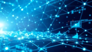 avral.net의 온라인 네트워킹을 나타내는 생생한 디지털 풍경입니다.