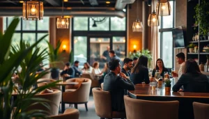 Experience the vibrant Social club Lloret de Mar, with guests mingling in a relaxed atmosphere.