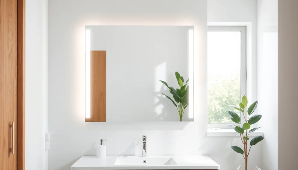 Illuminate your space with a stylish bathroom mirror with LED light featuring elegant design.
