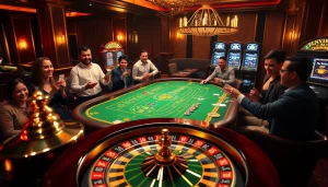 Engaged players at BJ38 gaming table enjoying an exciting casino experience.