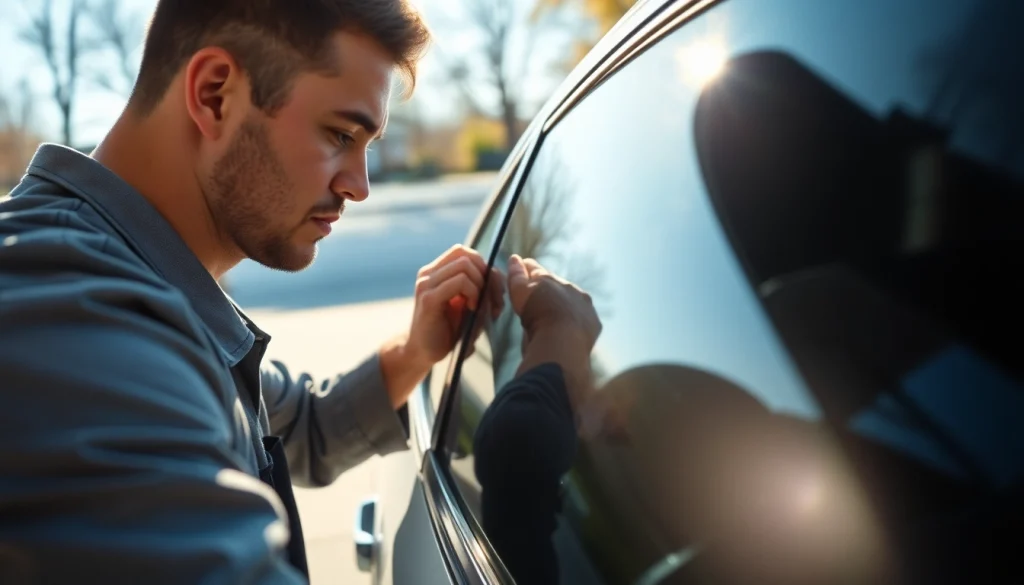 Enhance your vehicle's look with window tint Chattanooga in this professional installation scene.